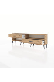 Arges TV Ünitesi Tek Raflı 2 Çekmeceli  176x30x51 Çam-Çam/Çam