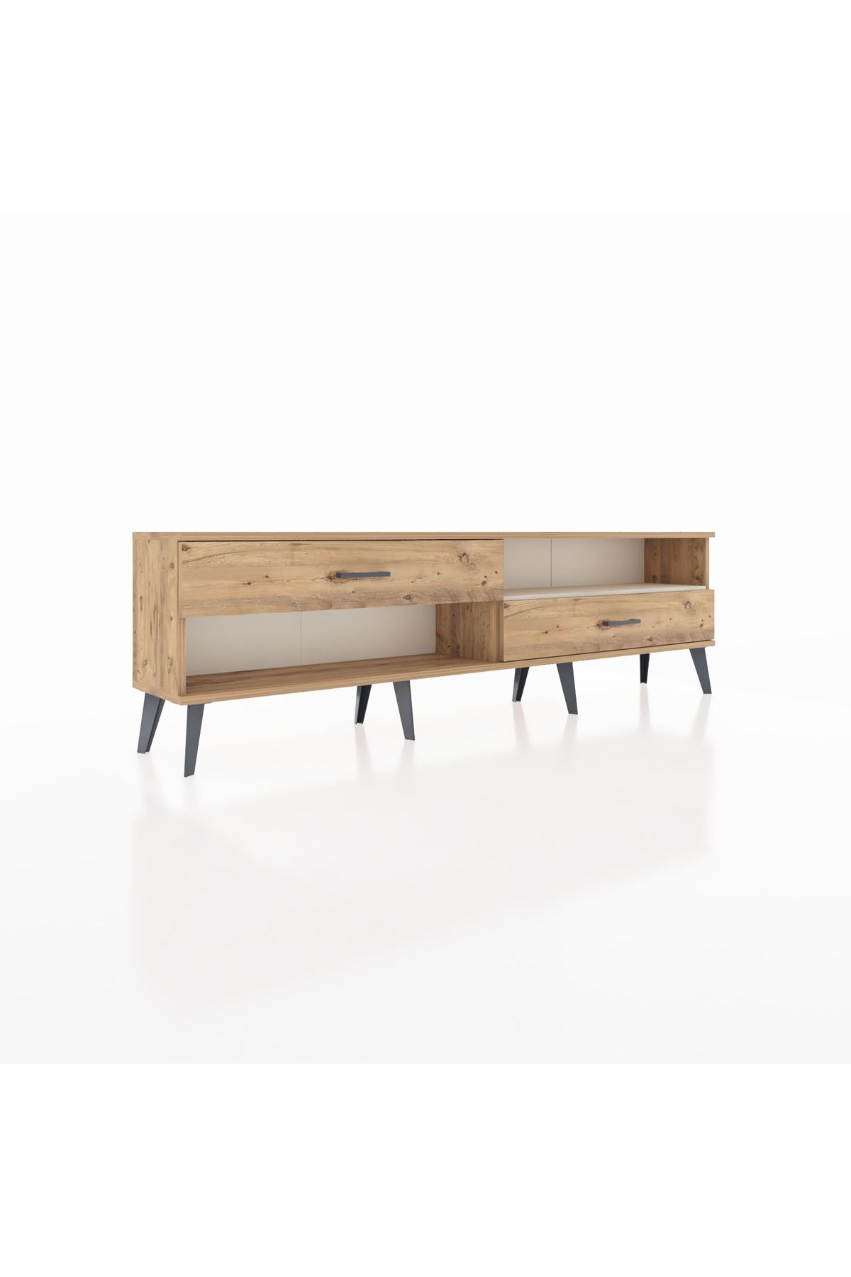 Arges TV Ünitesi Tek Raflı 2 Çekmeceli  176x30x51 Çam-Aytaşı/Çam