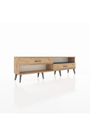 Arges TV Ünitesi Tek Raflı 2 Çekmeceli  176x30x51 Çam-Antrasit/Çam