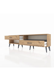 Arges TV Ünitesi Tek Raflı 2 Çekmeceli  176x30x51 Çam-Antrasit/Çam