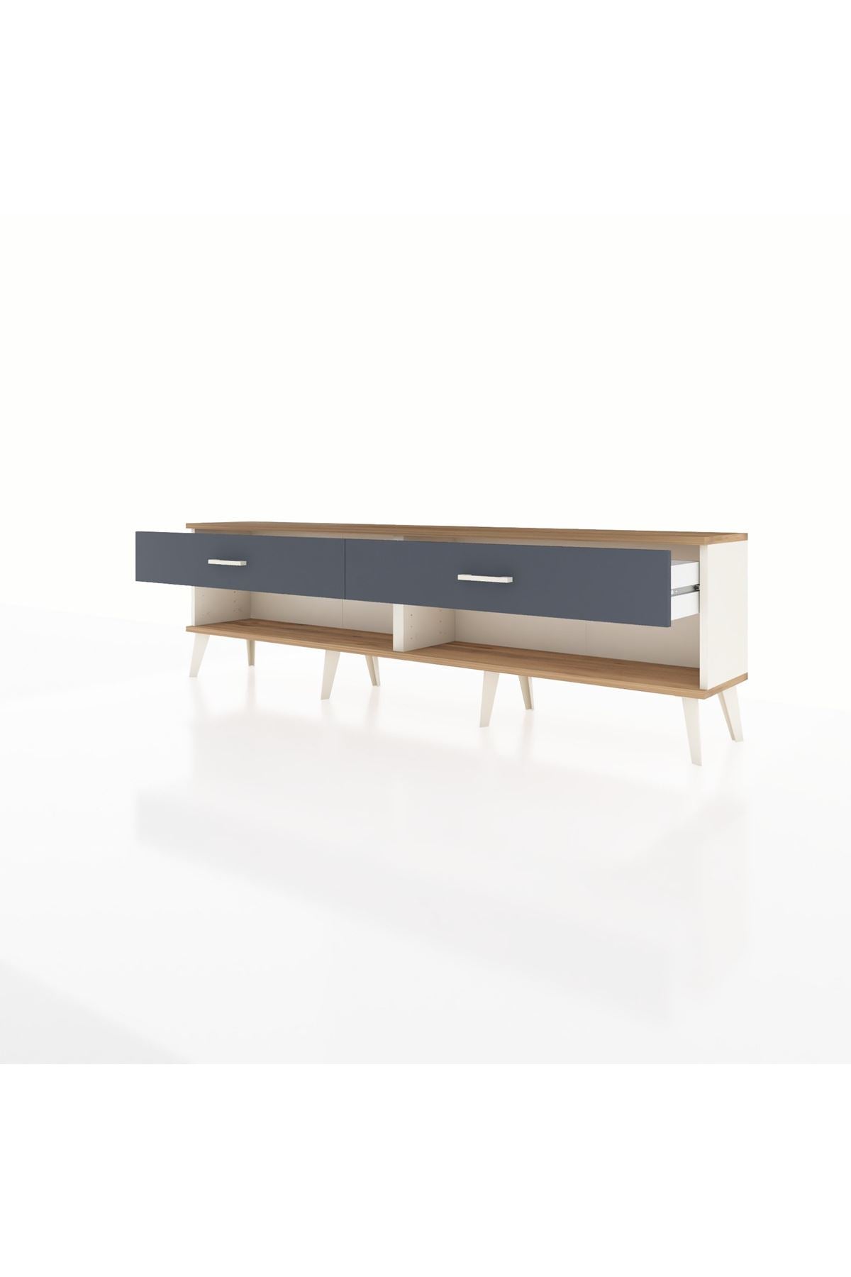 Arges TV Ünitesi 2 Çekmeceli  176x30x51 Aytaşı-Çam/Antrasit