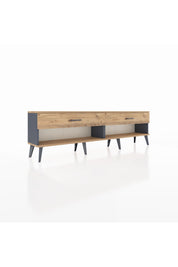 Arges TV Ünitesi 2 Çekmeceli  176x30x51 Antrasit-Çam/Çam