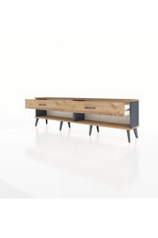 Arges TV Ünitesi 2 Çekmeceli  176x30x51 Antrasit-Çam/Çam