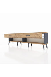 Arges TV Ünitesi 2 Çekmeceli  176x30x51 Antrasit-Çam/Çam