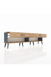 Arges TV Ünitesi 2 Çekmeceli  176x30x51 Antrasit-Çam/Çam