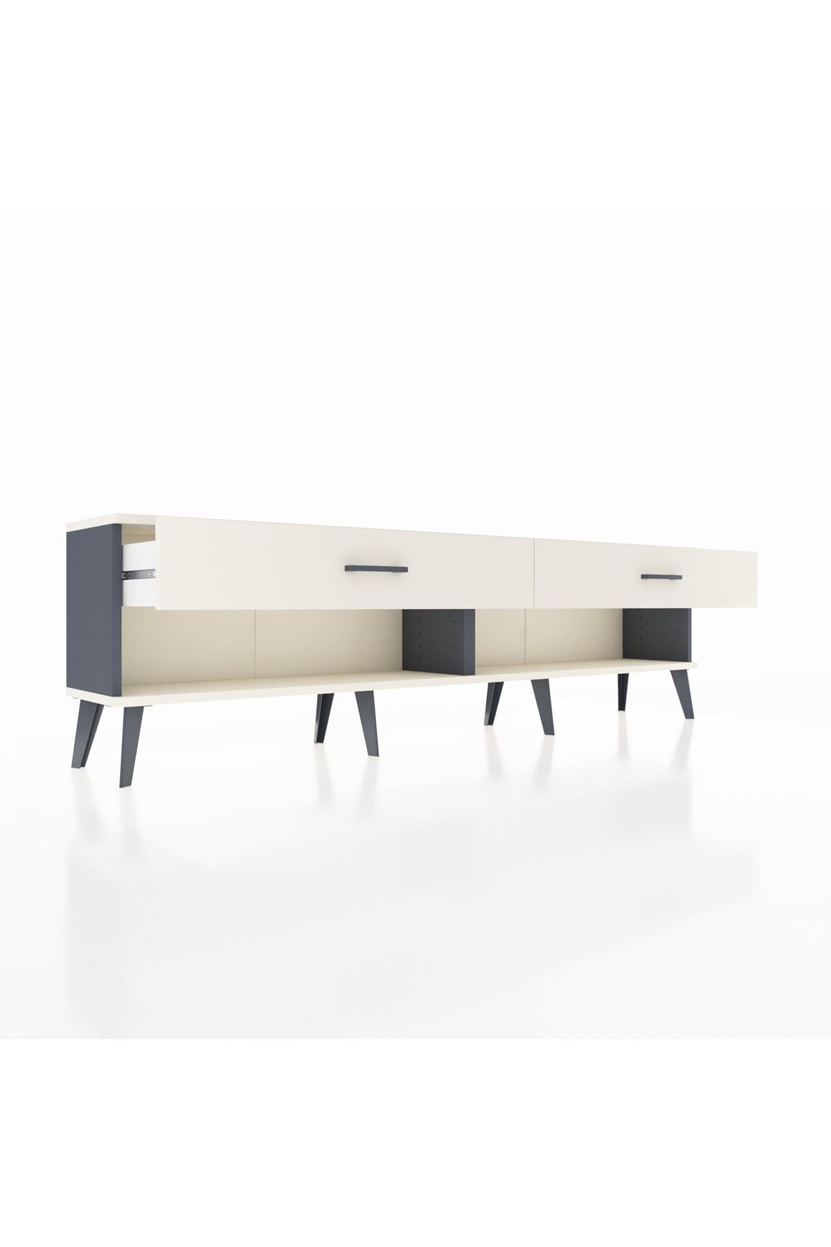 Arges TV Ünitesi 2 Çekmeceli  176x30x51 Antrasit-Aytaşı/Aytaşı