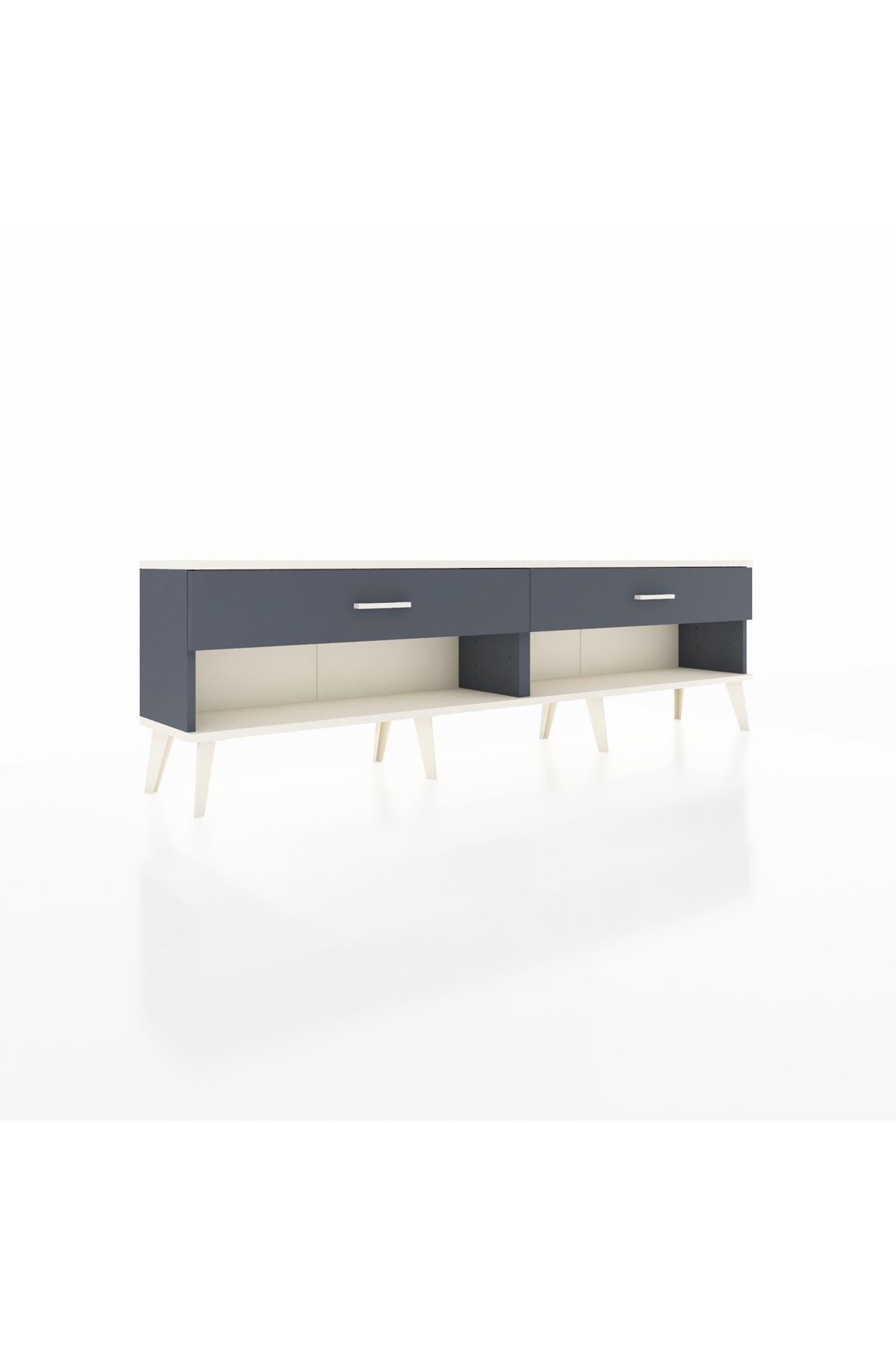 Arges TV Ünitesi 2 Çekmeceli  176x30x51 Antrasit-Aytaşı/Antrasit