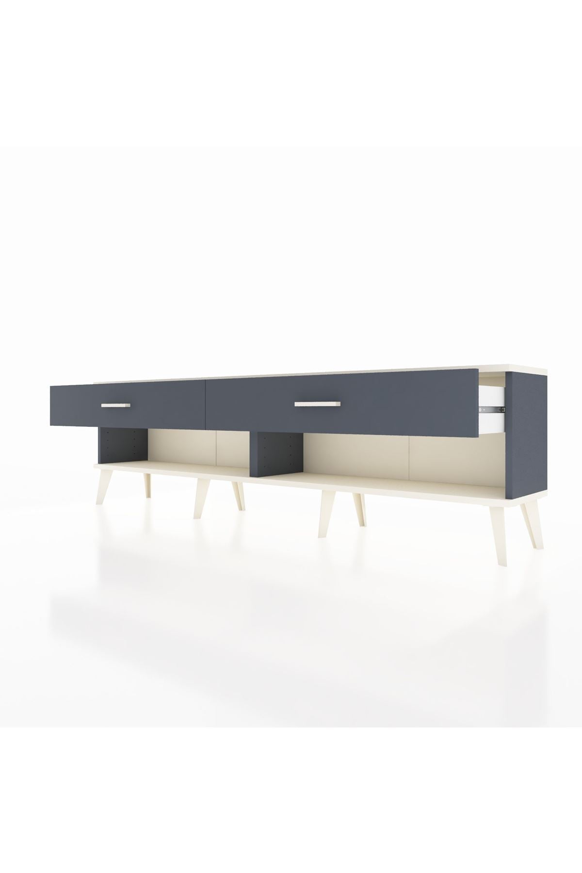 Arges TV Ünitesi 2 Çekmeceli  176x30x51 Antrasit-Aytaşı/Antrasit