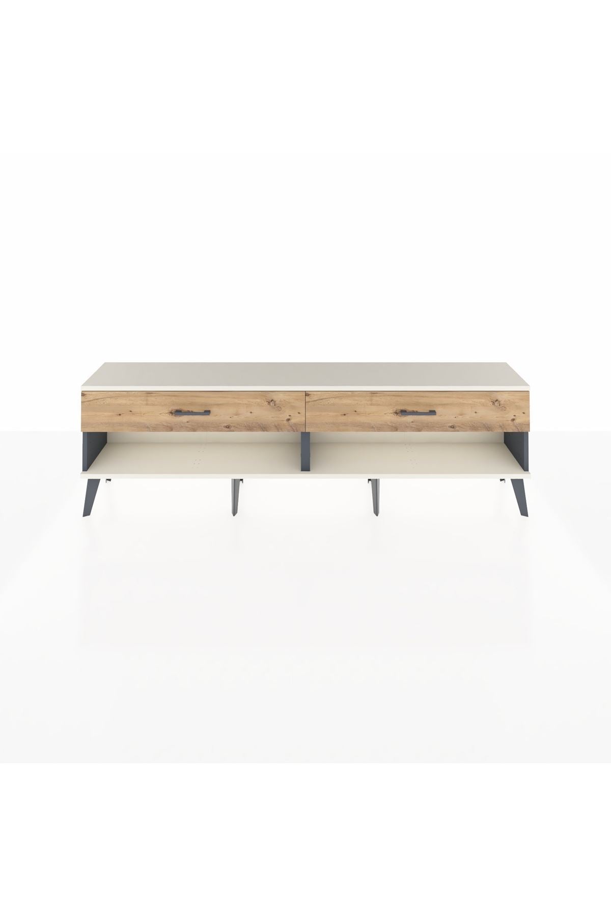 Arges TV Ünitesi 2 Çekmeceli  176x30x51 Antrasit-Aytaşı/Çam