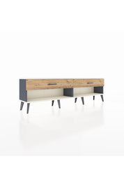 Arges TV Ünitesi 2 Çekmeceli  176x30x51 Antrasit-Aytaşı/Çam