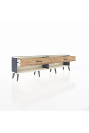 Arges TV Ünitesi 2 Çekmeceli  176x30x51 Antrasit-Aytaşı/Çam