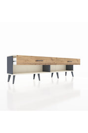 Arges TV Ünitesi 2 Çekmeceli  176x30x51 Antrasit-Aytaşı/Çam