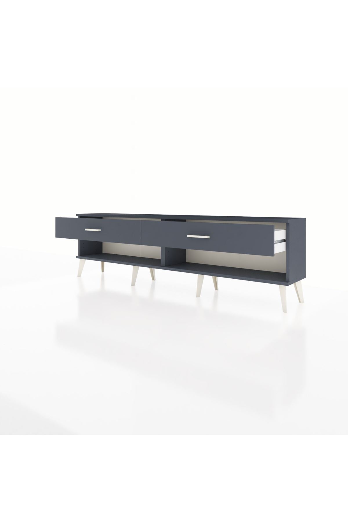 Arges TV Ünitesi 2 Çekmeceli  176x30x51 Antrasit-Antrasit/Antrasit