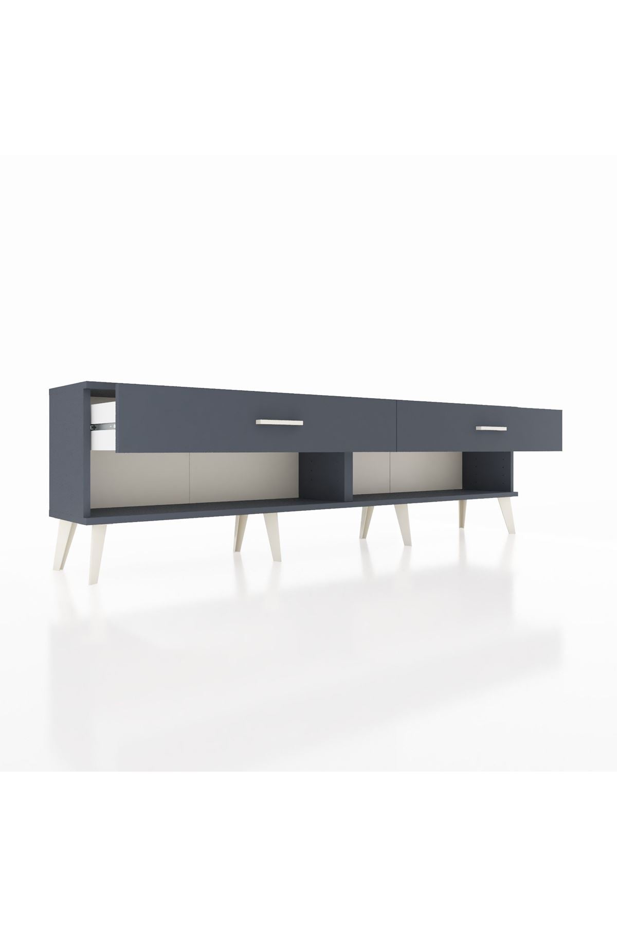 Arges TV Ünitesi 2 Çekmeceli  176x30x51 Antrasit-Antrasit/Antrasit