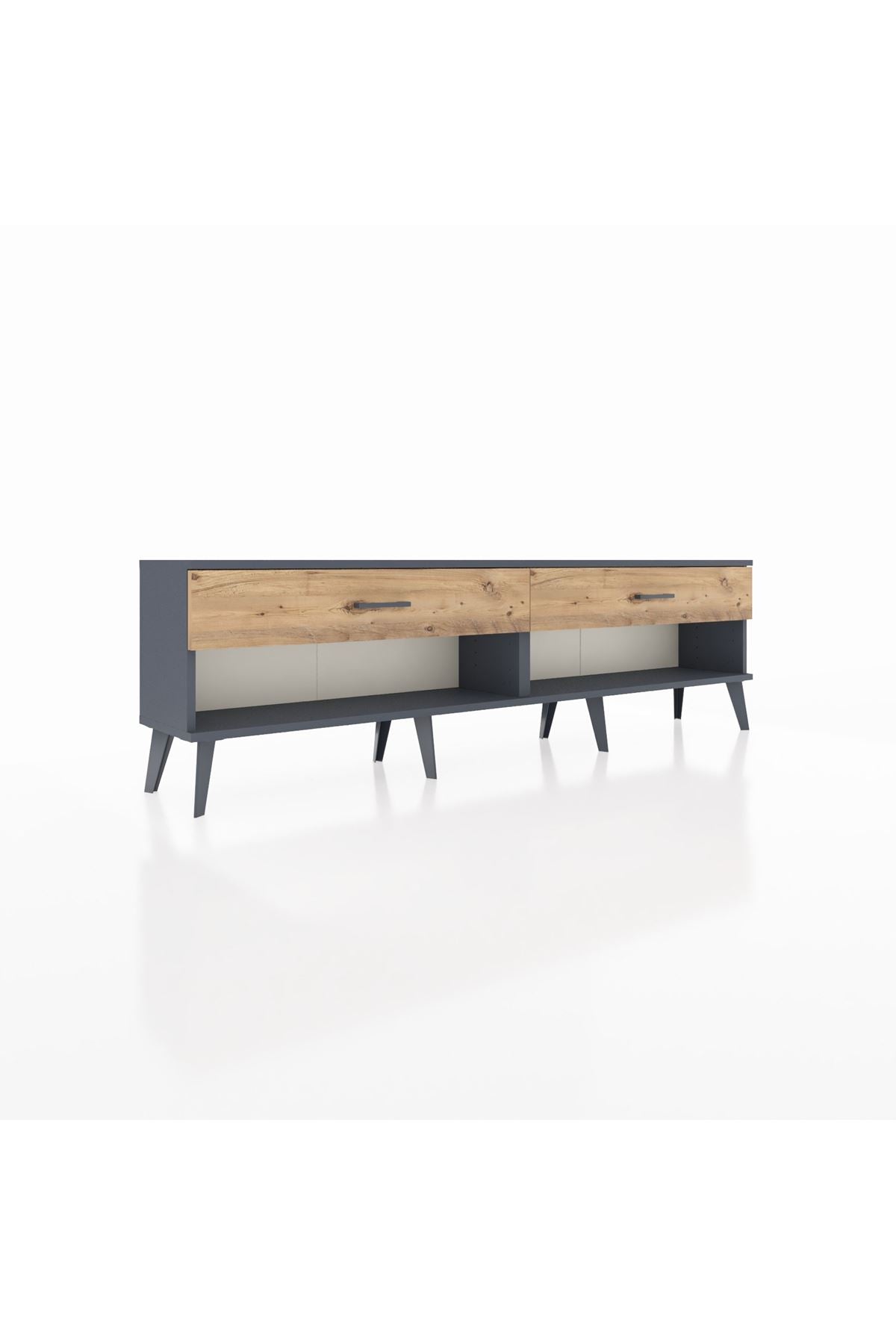 Arges TV Ünitesi 2 Çekmeceli  176x30x51 Antrasit-Antrasit/Çam