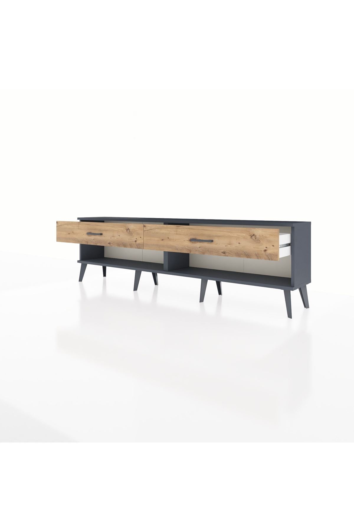 Arges TV Ünitesi 2 Çekmeceli  176x30x51 Antrasit-Antrasit/Çam