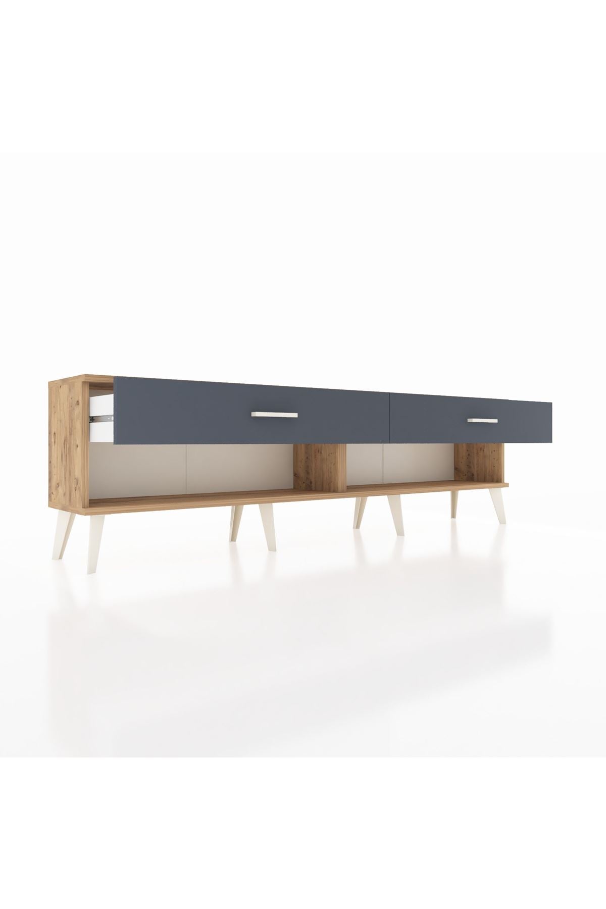 Arges TV Ünitesi 2 Çekmeceli  176x30x51 Çam-Çam/Antrasit