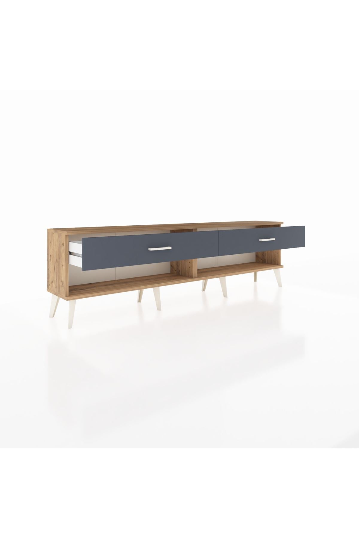 Arges TV Ünitesi 2 Çekmeceli  176x30x51 Çam-Çam/Antrasit