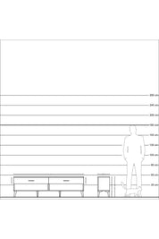 Arges TV Ünitesi 2 Çekmeceli  176x30x51 Çam-Çam/Çam