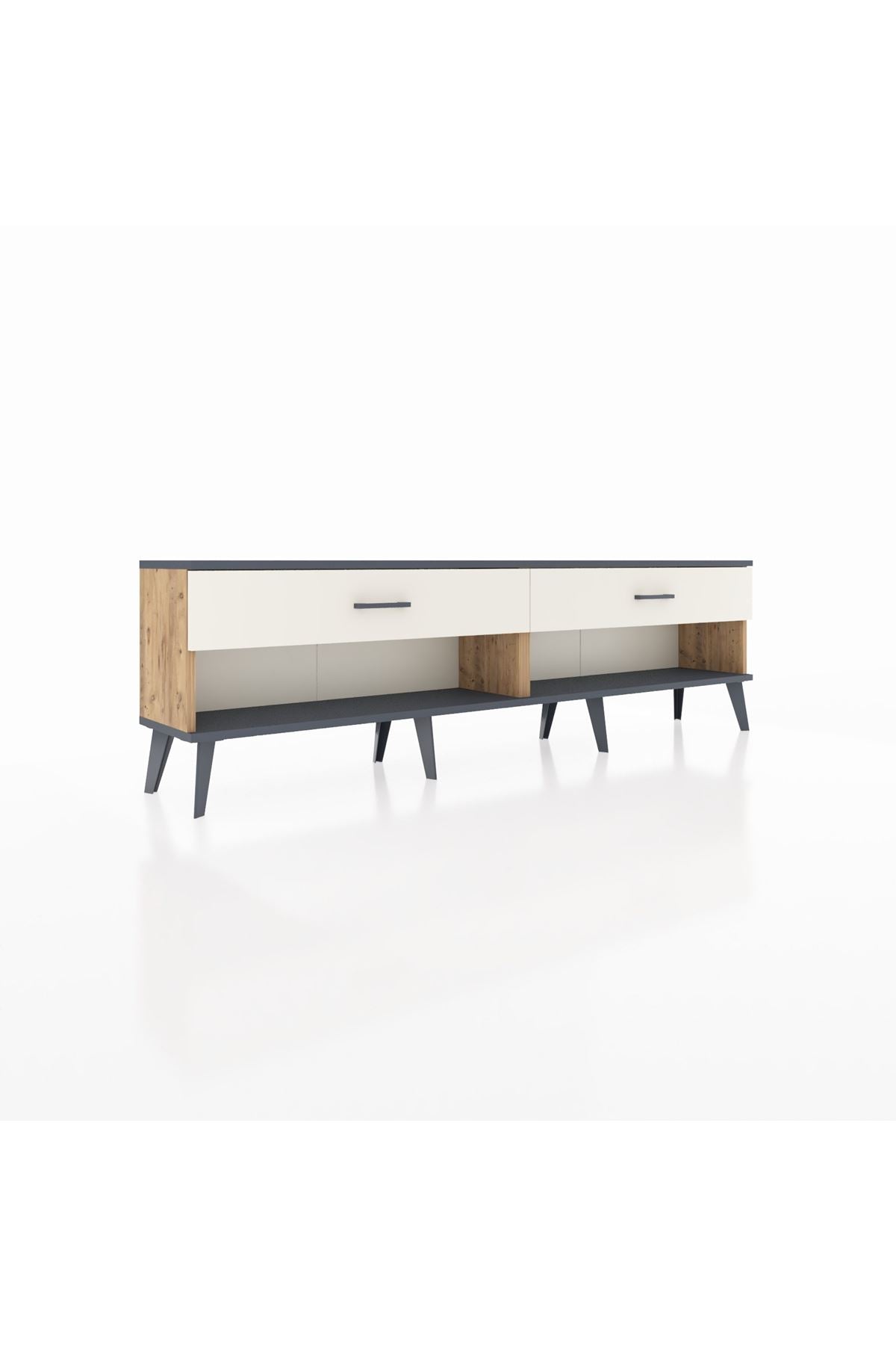 Arges TV Ünitesi 2 Çekmeceli  176x30x51 Çam-Antrasit/Aytaşı