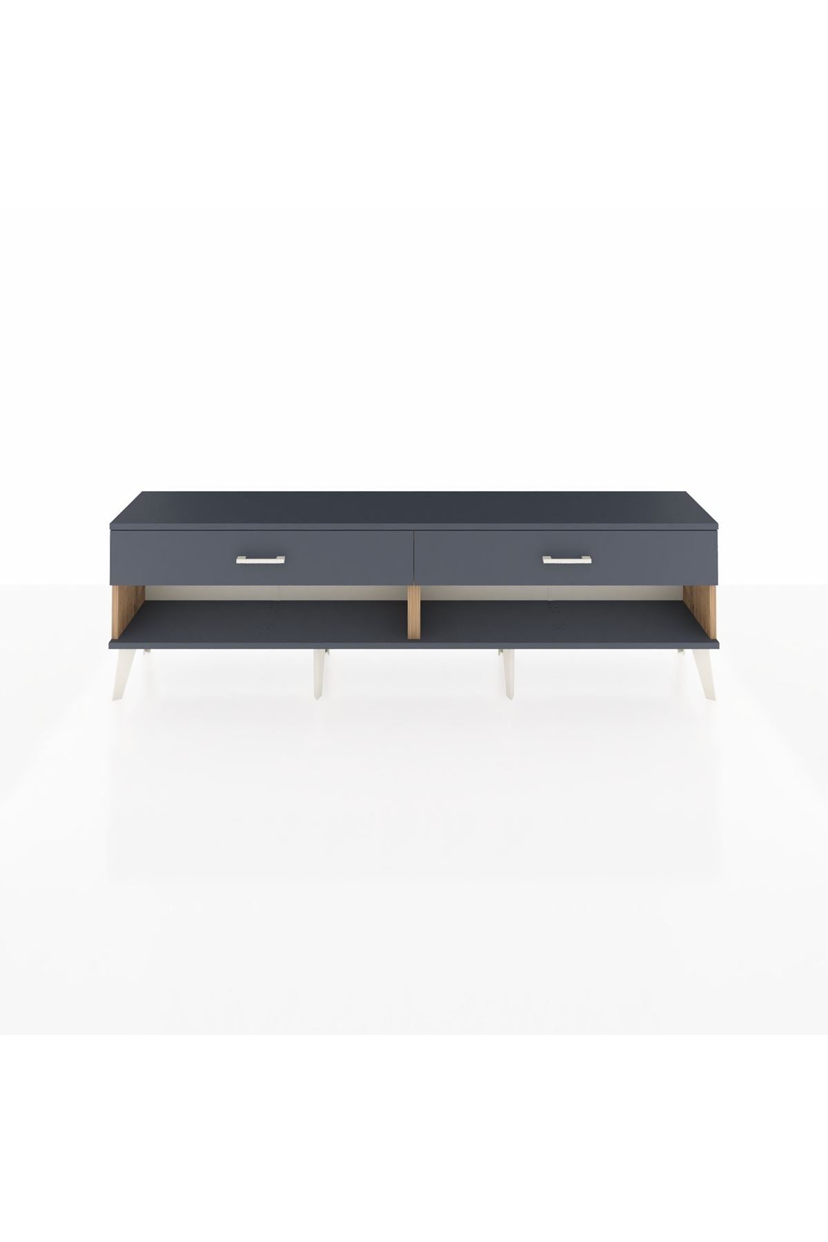 Arges TV Ünitesi 2 Çekmeceli  176x30x51 Çam-Antrasit/Antrasit