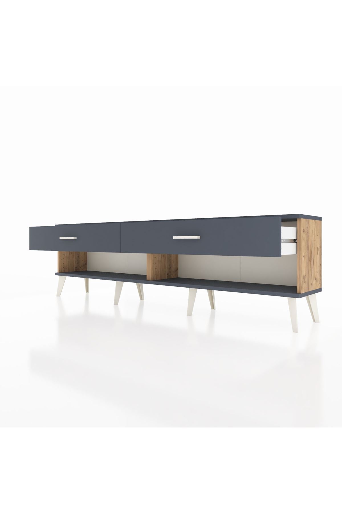 Arges TV Ünitesi 2 Çekmeceli  176x30x51 Çam-Antrasit/Antrasit