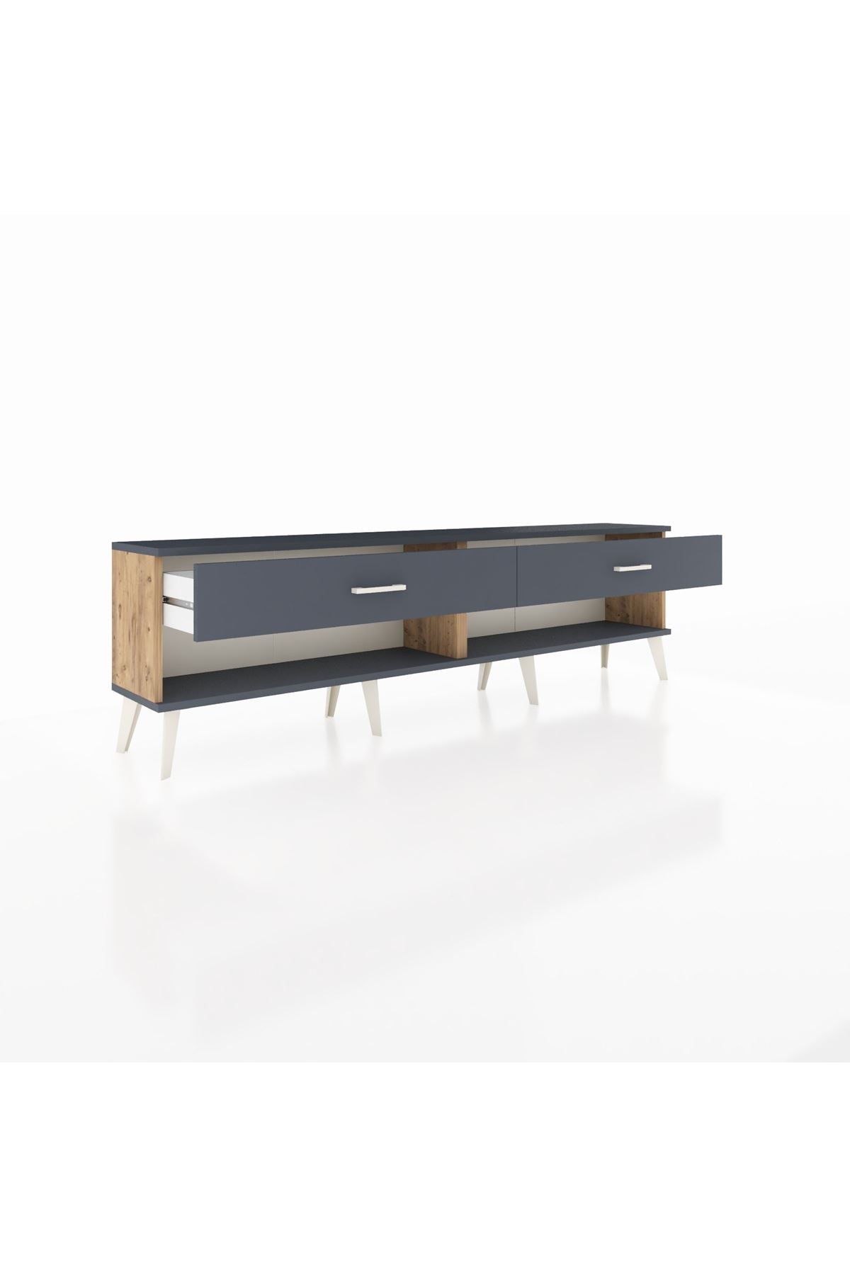 Arges TV Ünitesi 2 Çekmeceli  176x30x51 Çam-Antrasit/Antrasit