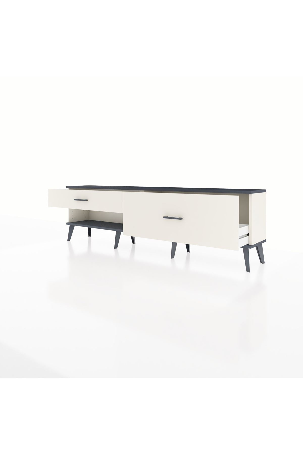 Arges TV Ünitesi 2 Çekmeceli  176x30x51 Aytaşı-Antrasit/Aytaşı