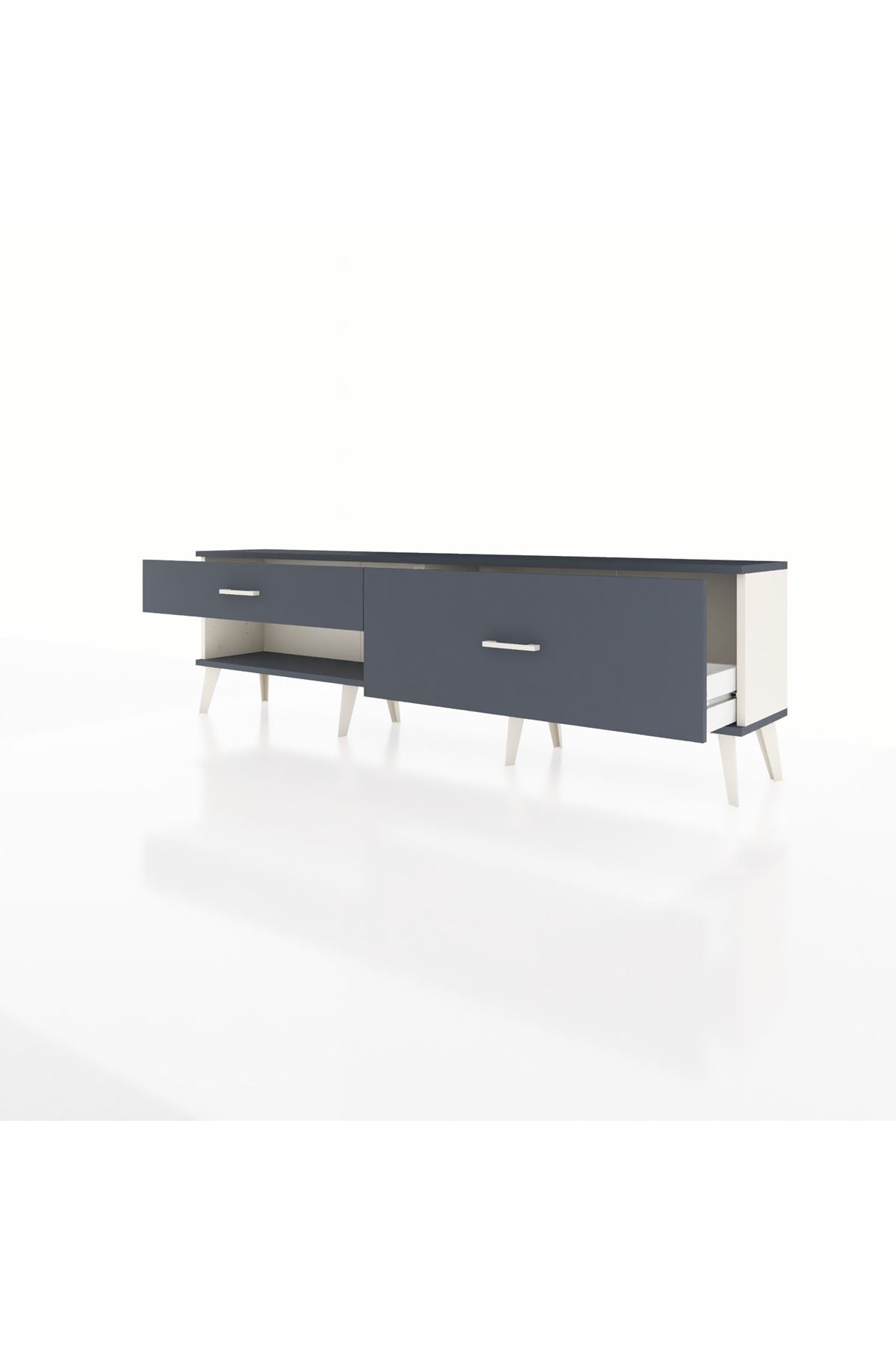 Arges TV Ünitesi 2 Çekmeceli  176x30x51 Aytaşı-Antrasit/Antrasit