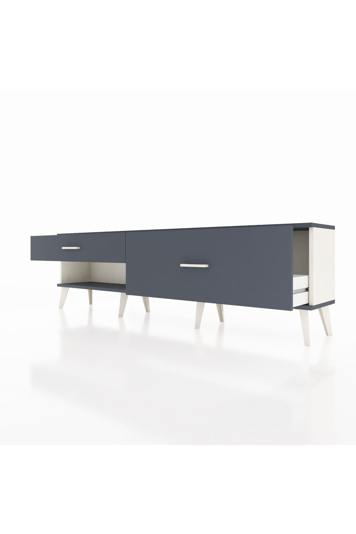 Arges TV Ünitesi 2 Çekmeceli  176x30x51 Aytaşı-Antrasit/Antrasit