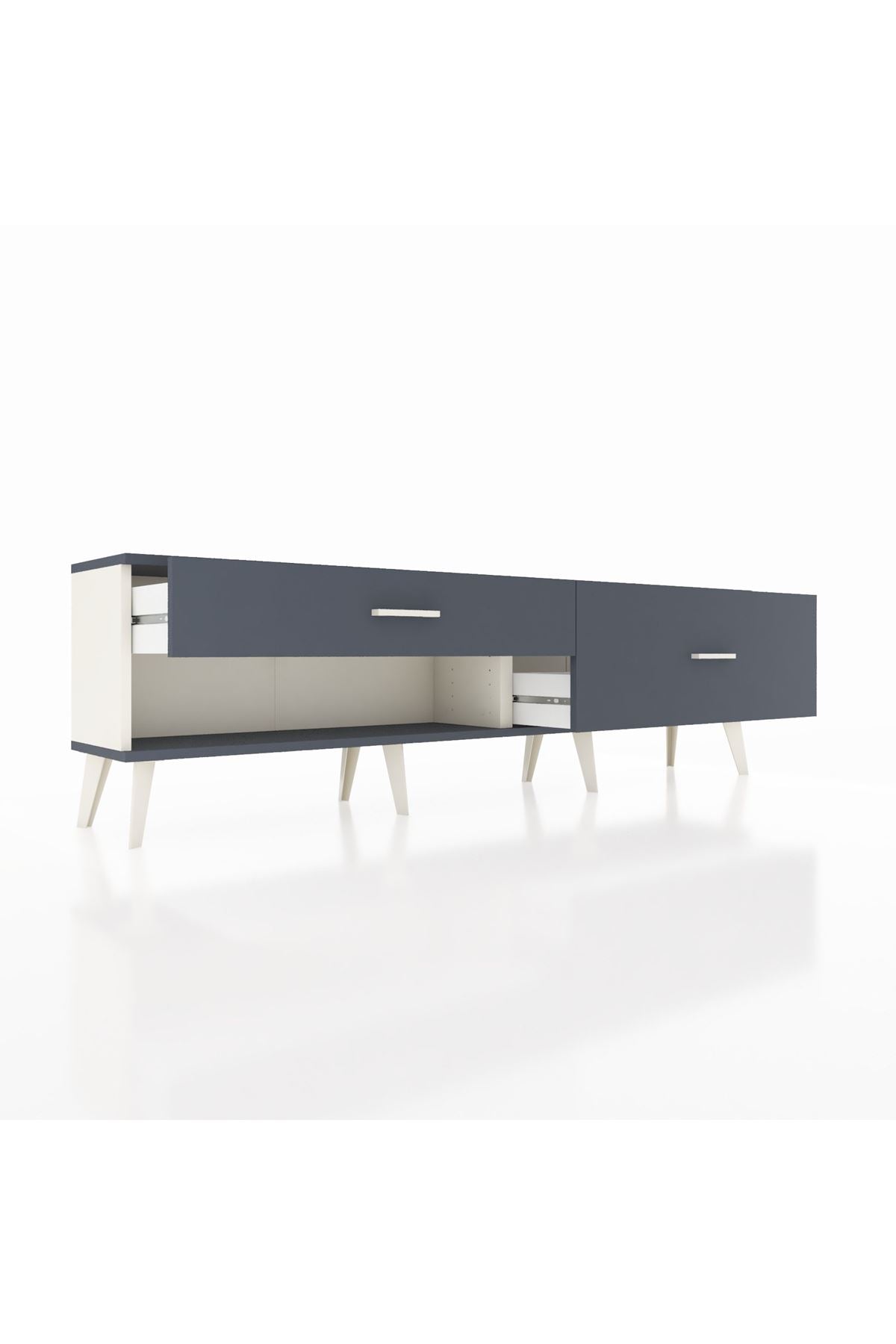 Arges TV Ünitesi 2 Çekmeceli  176x30x51 Aytaşı-Antrasit/Antrasit