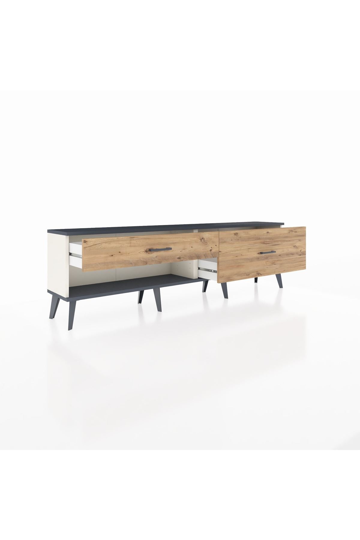 Arges TV Ünitesi 2 Çekmeceli  176x30x51 Aytaşı-Antrasit/Çam