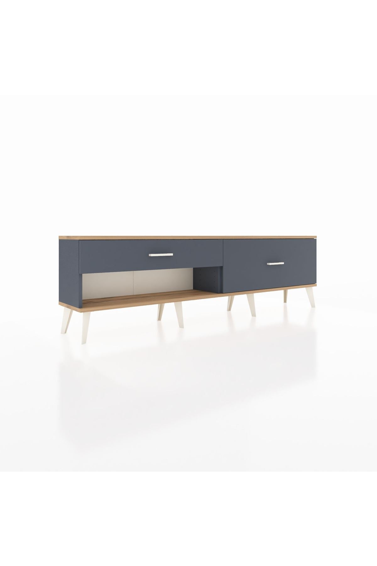 Arges TV Ünitesi 2 Çekmeceli  176x30x51 Antrasit-Çam/Antrasit