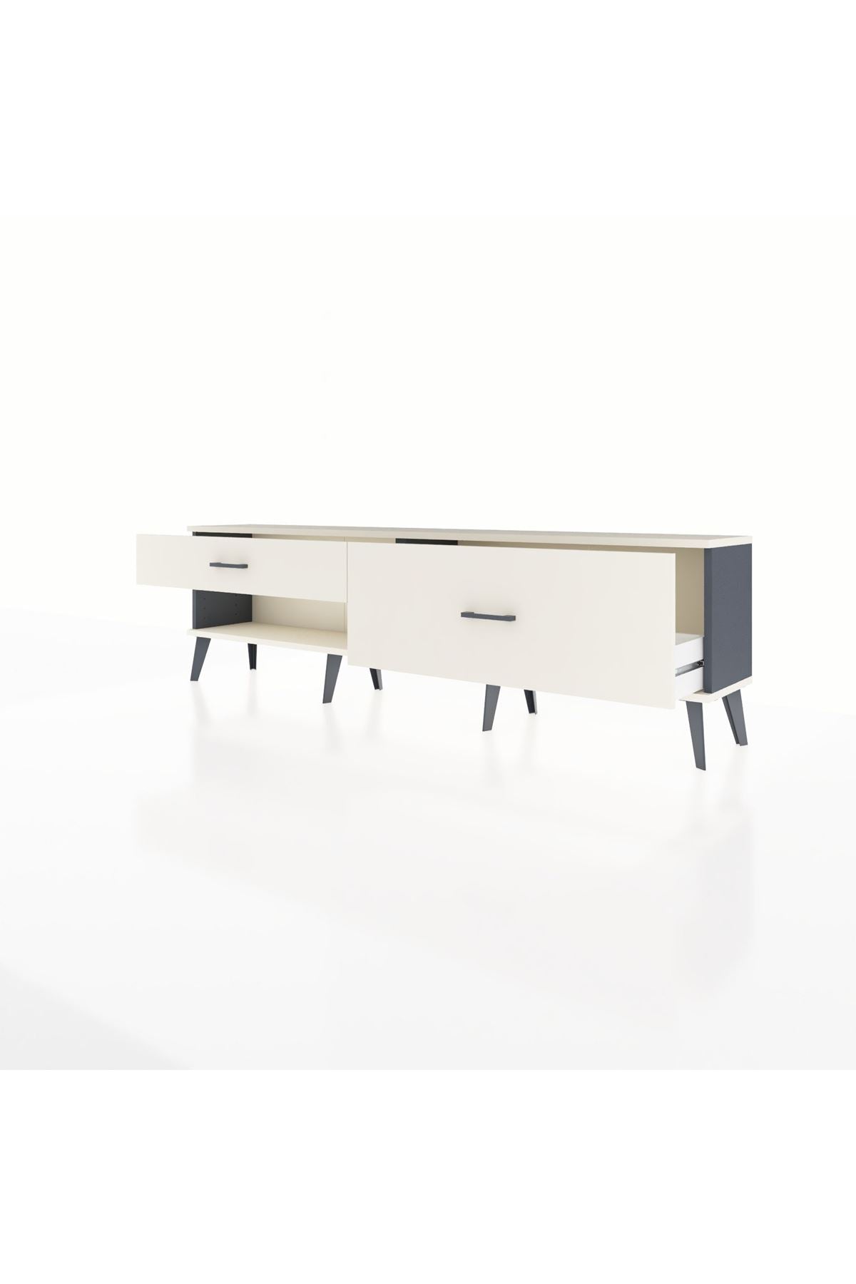 Arges TV Ünitesi 2 Çekmeceli  176x30x51 Antrasit-Aytaşı/Aytaşı