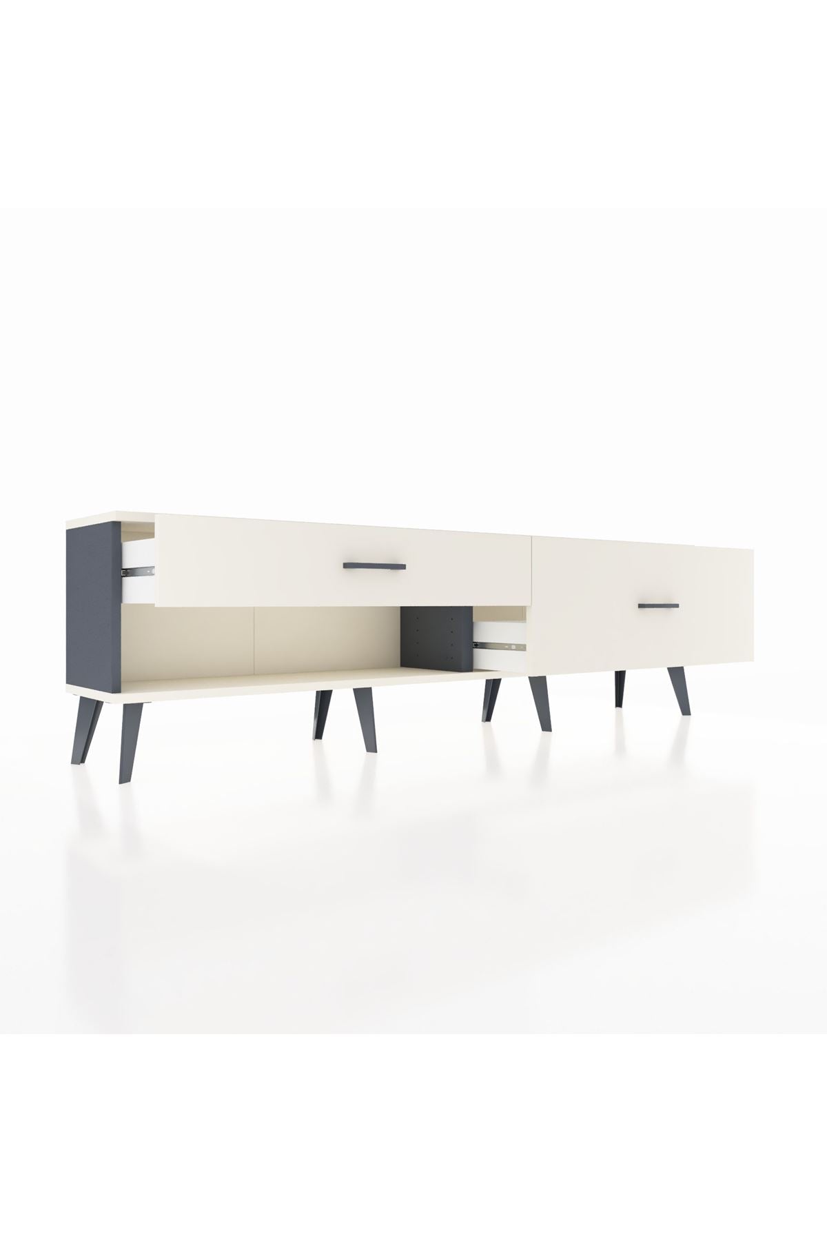 Arges TV Ünitesi 2 Çekmeceli  176x30x51 Antrasit-Aytaşı/Aytaşı