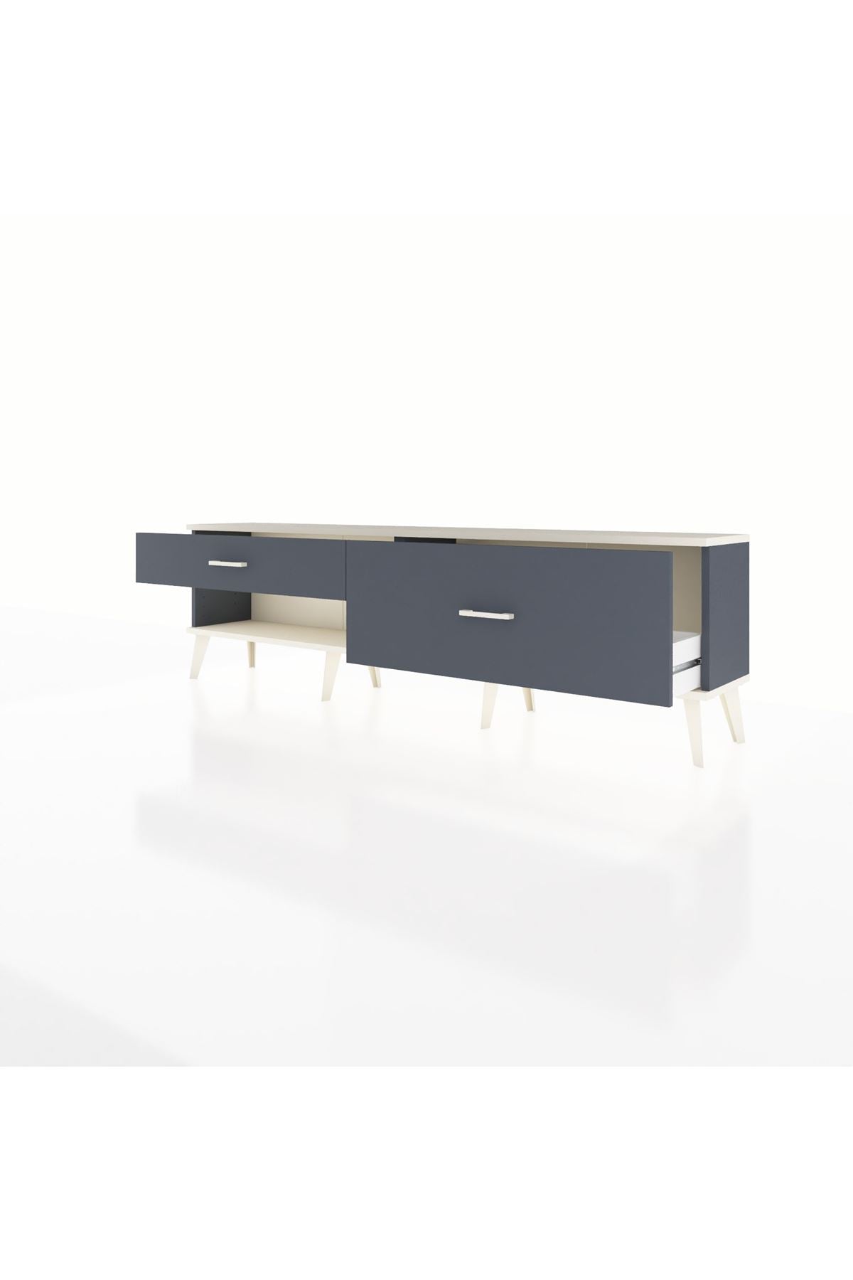 Arges TV Ünitesi 2 Çekmeceli  176x30x51 Antrasit-Aytaşı/Antrasit