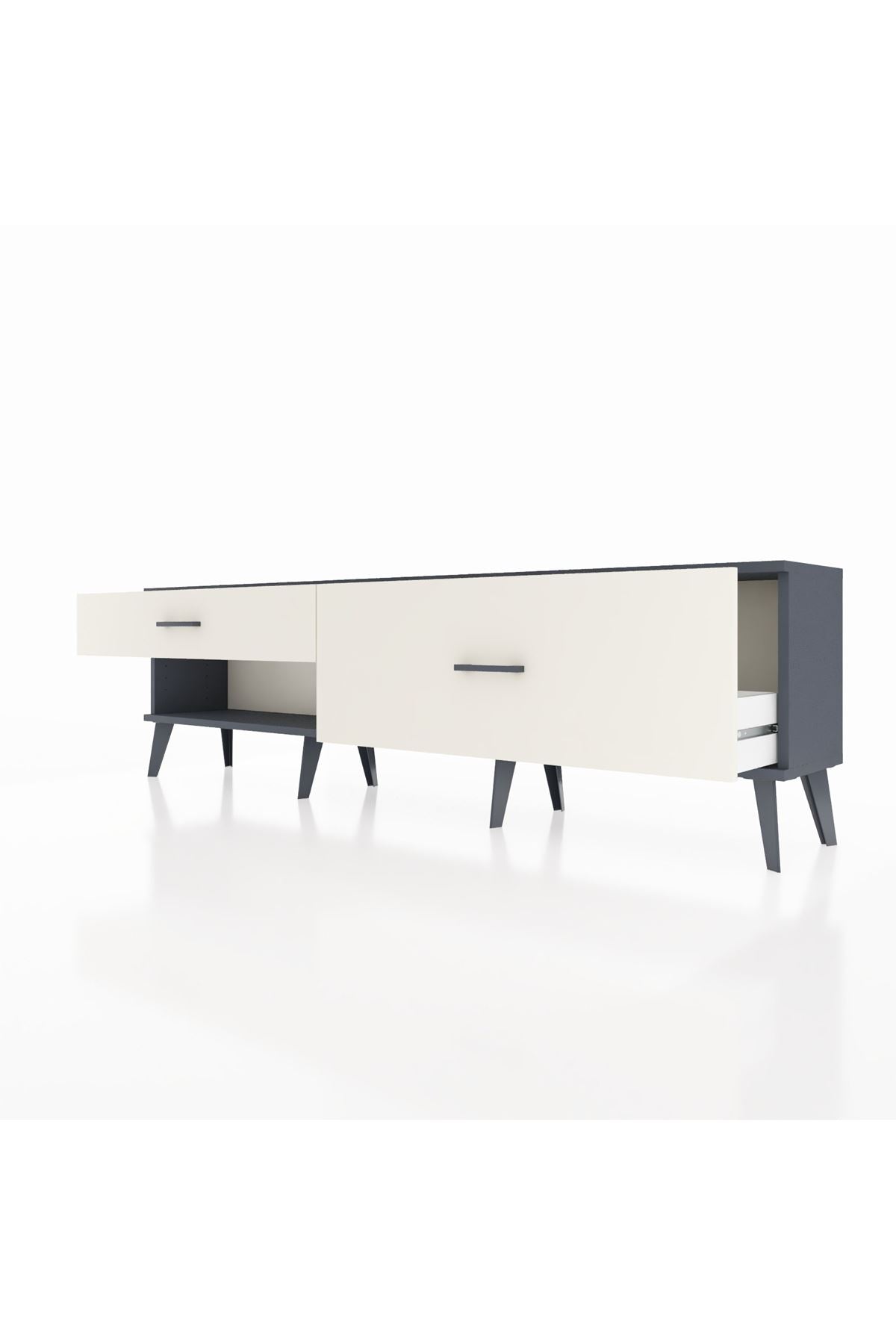 Arges TV Ünitesi 2 Çekmeceli  176x30x51 Antrasit-Antrasit/Aytaşı