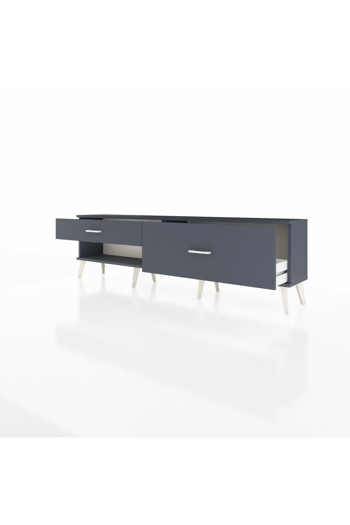 Arges TV Ünitesi 2 Çekmeceli  176x30x51 Antrasit-Antrasit/Antrasit