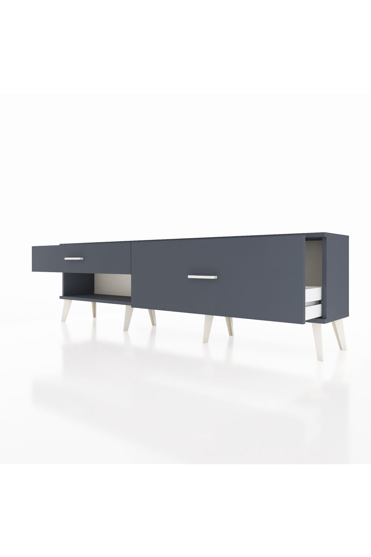 Arges TV Ünitesi 2 Çekmeceli  176x30x51 Antrasit-Antrasit/Antrasit