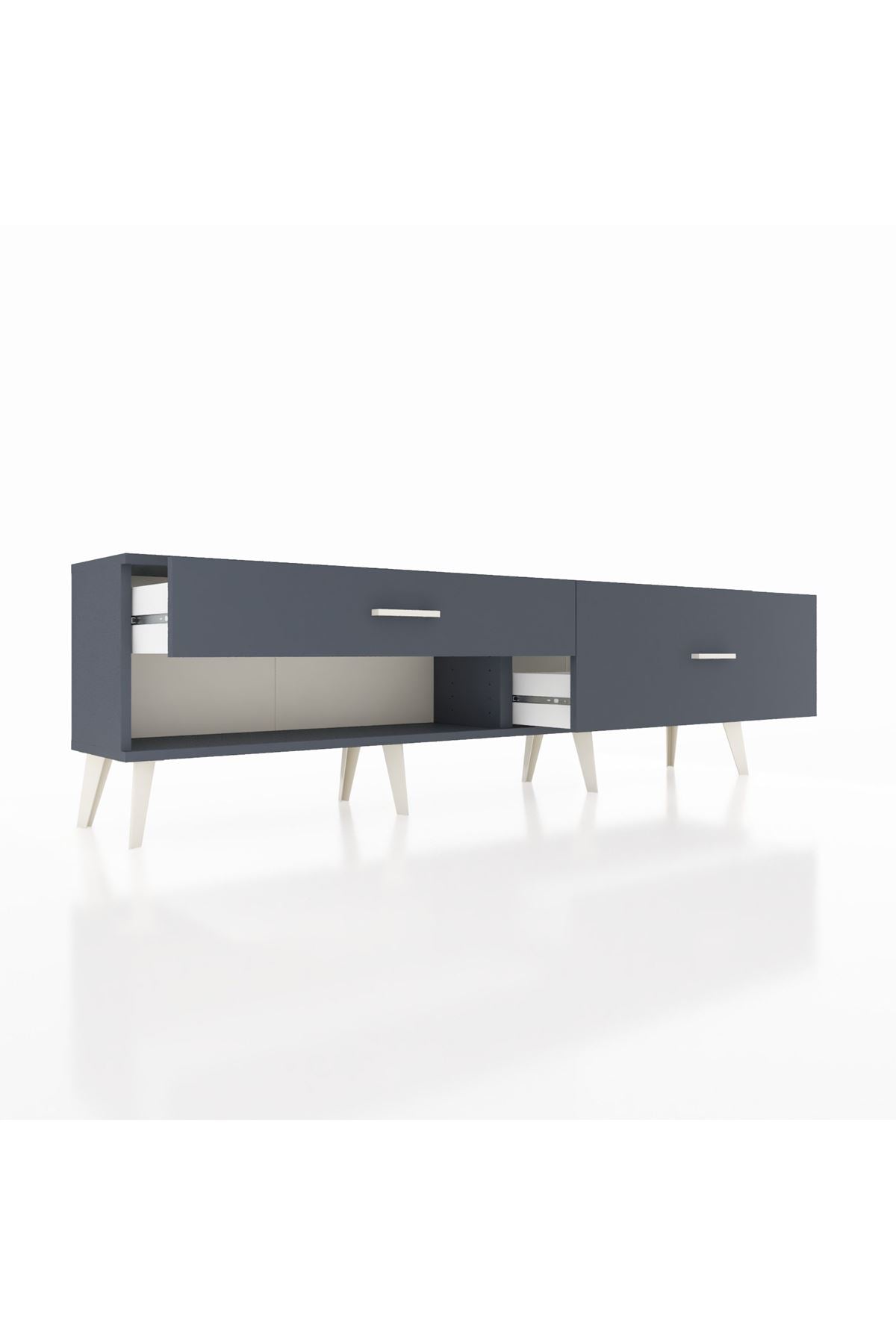 Arges TV Ünitesi 2 Çekmeceli  176x30x51 Antrasit-Antrasit/Antrasit