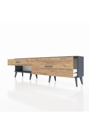 Arges TV Ünitesi 2 Çekmeceli  176x30x51 Antrasit-Antrasit/Çam