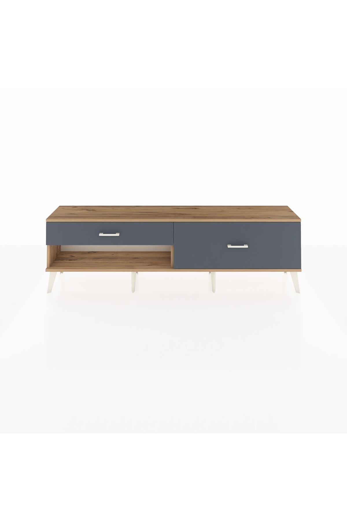 Arges TV Ünitesi 2 Çekmeceli  176x30x51 Çam-Çam/Antrasit