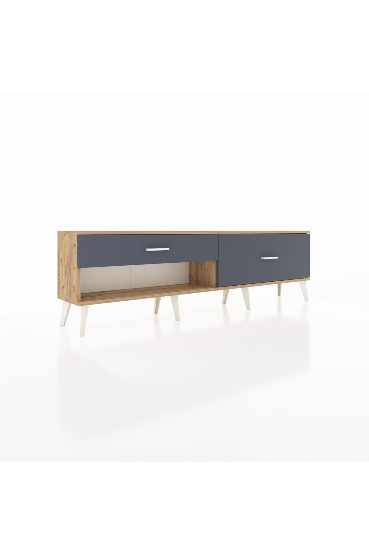 Arges TV Ünitesi 2 Çekmeceli  176x30x51 Çam-Çam/Antrasit