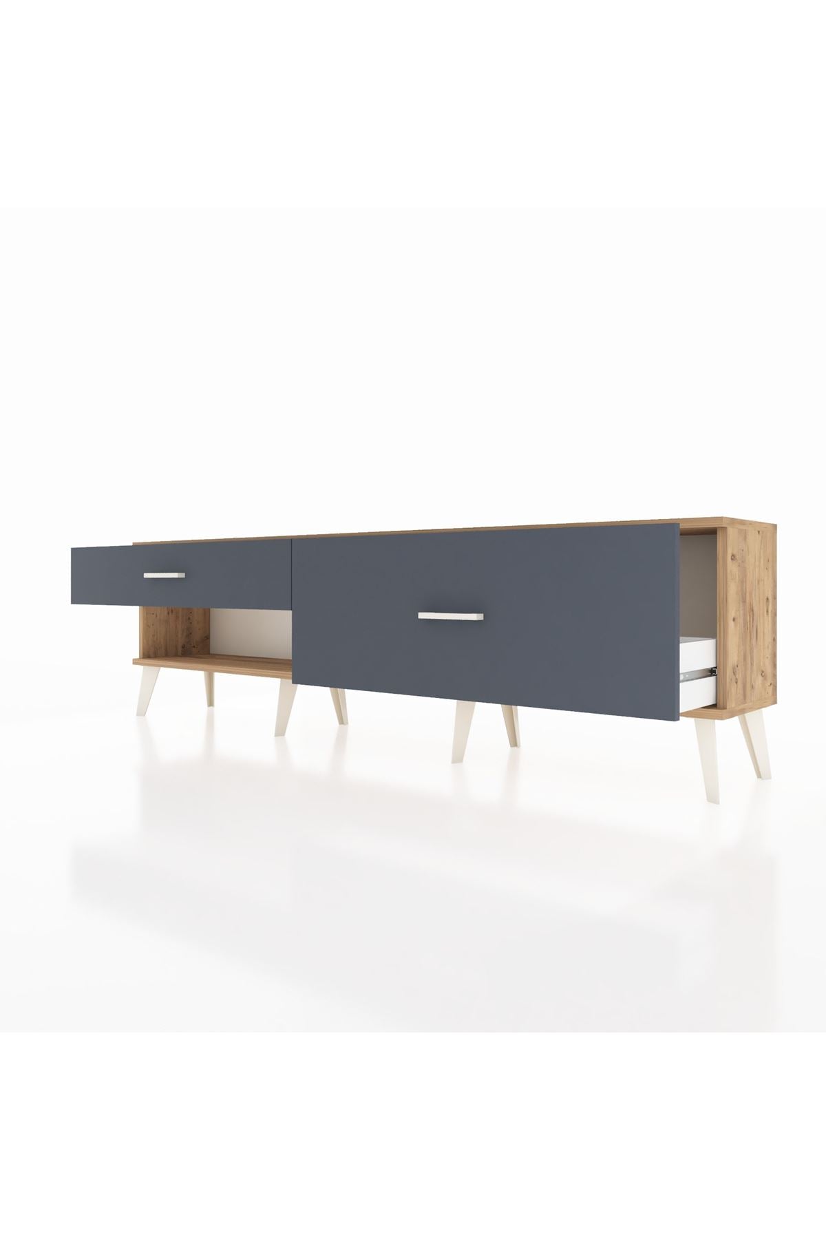 Arges TV Ünitesi 2 Çekmeceli  176x30x51 Çam-Çam/Antrasit