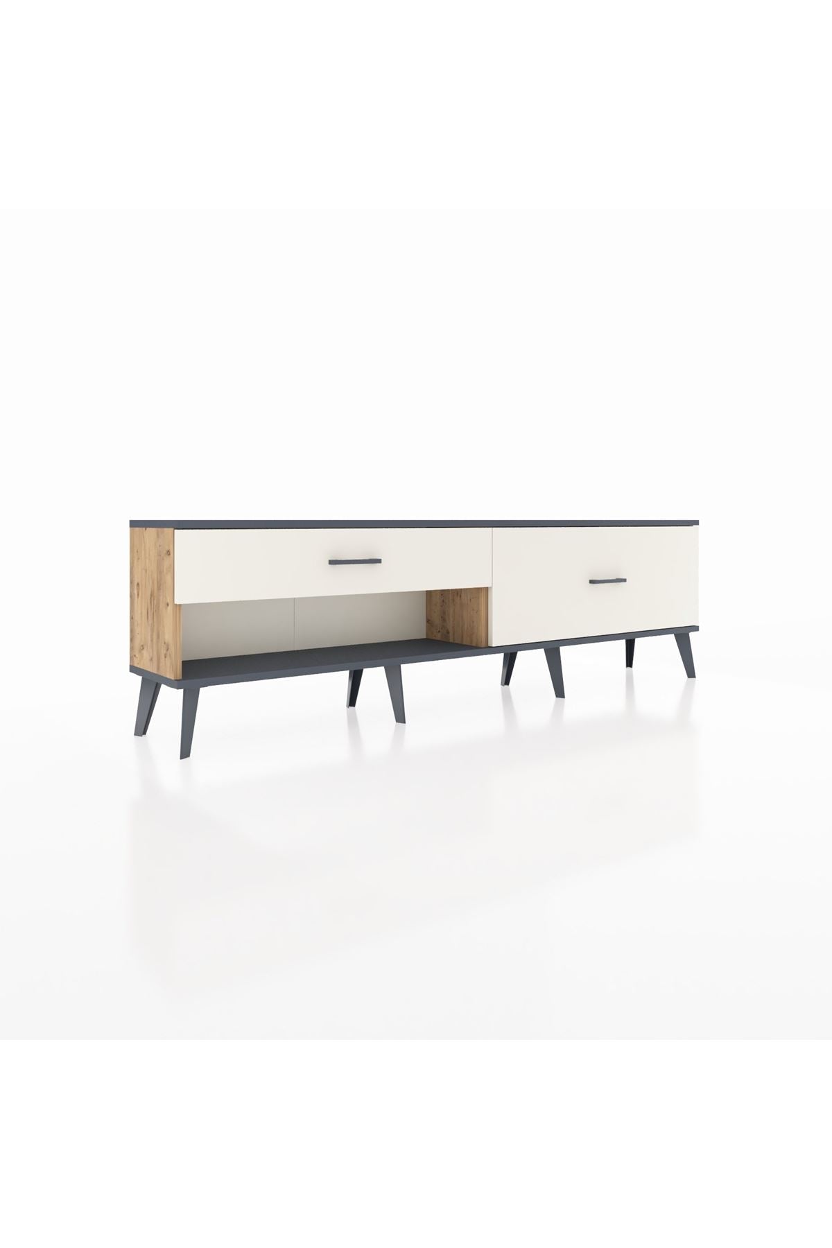 Arges TV Ünitesi 2 Çekmeceli  176x30x51 Çam-Antrasit/Aytaşı