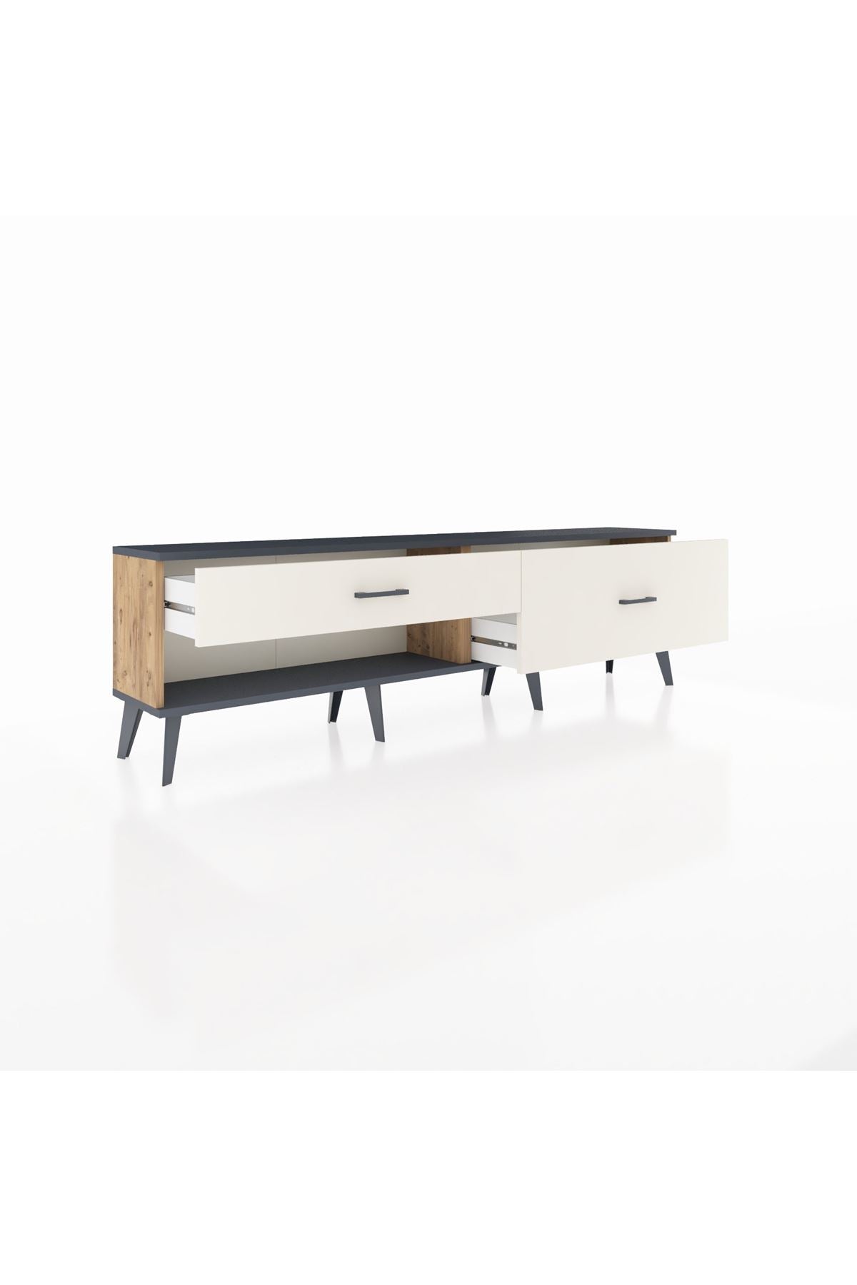 Arges TV Ünitesi 2 Çekmeceli  176x30x51 Çam-Antrasit/Aytaşı