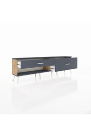 Arges TV Ünitesi 2 Çekmeceli  176x30x51 Çam-Antrasit/Antrasit