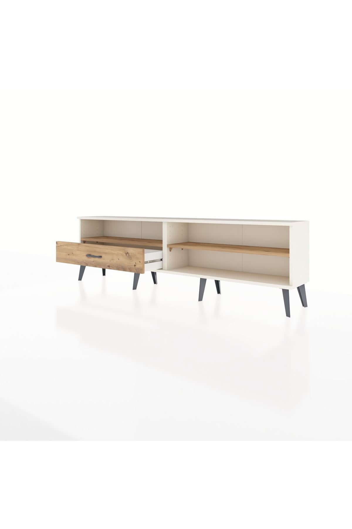 Arges TV Ünitesi 2 Raflı Tek Çekmeceli  176x30x51 Aytaşı-Çam/Çam