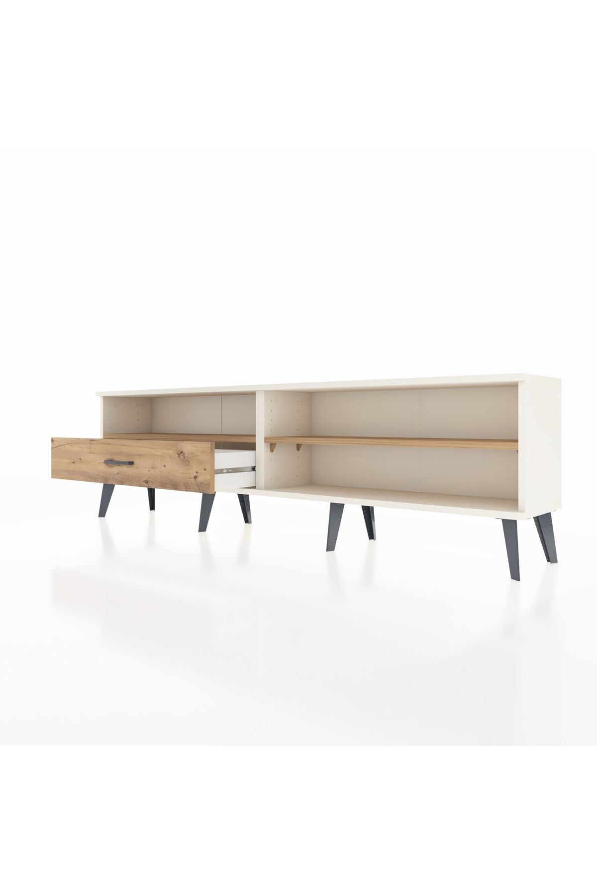 Arges TV Ünitesi 2 Raflı Tek Çekmeceli  176x30x51 Aytaşı-Çam/Çam