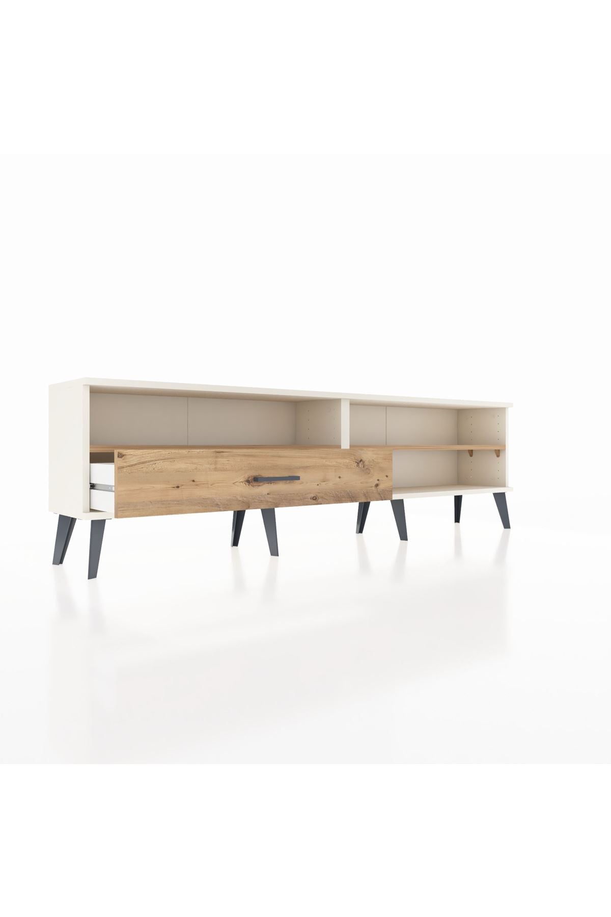 Arges TV Ünitesi 2 Raflı Tek Çekmeceli  176x30x51 Aytaşı-Çam/Çam